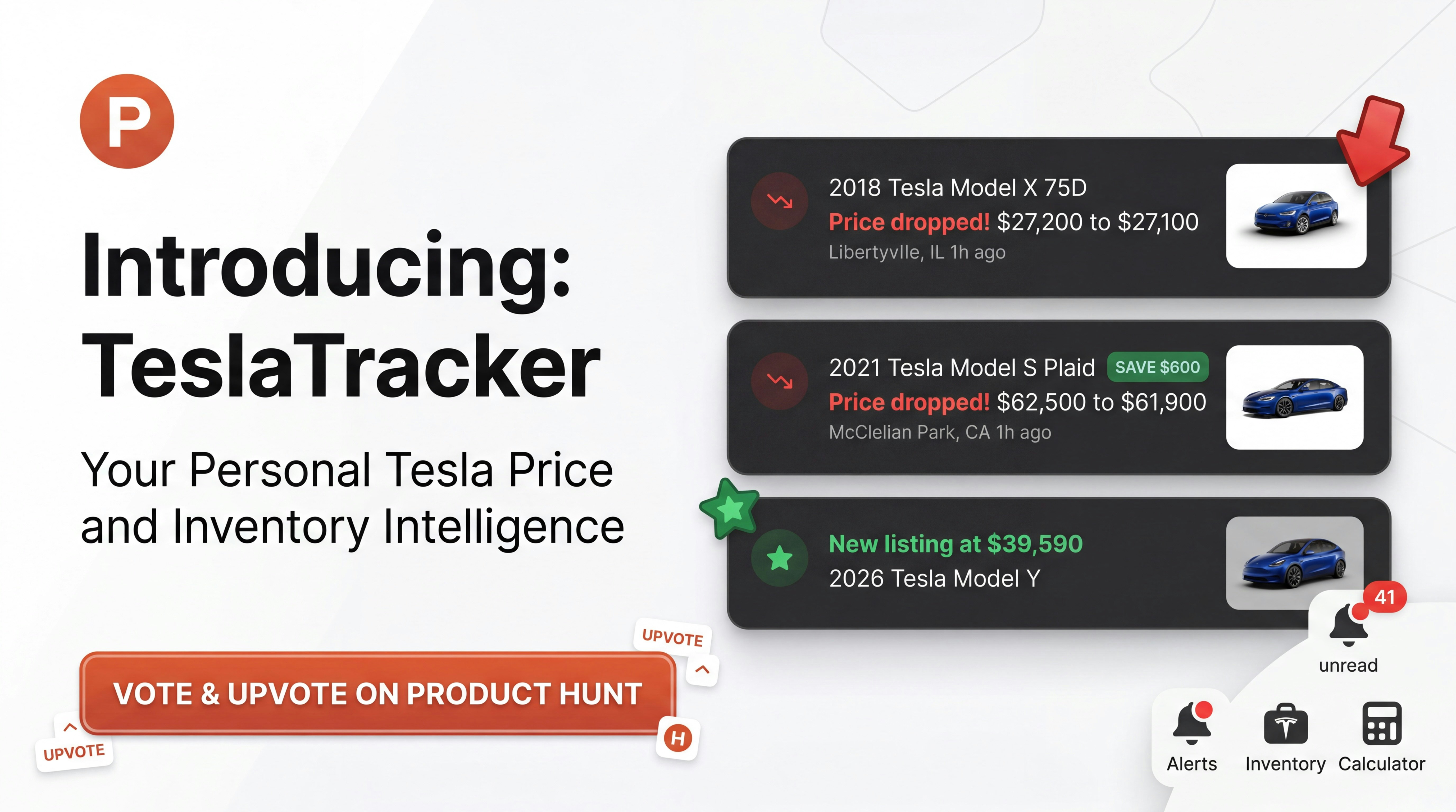 TeslaTracker - Screenshot 2 showing product features and functionality