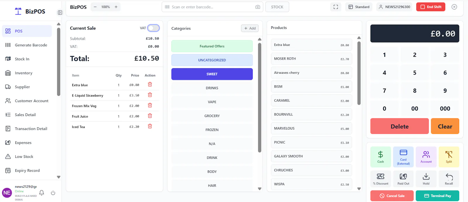 BizPOS screenshot 2