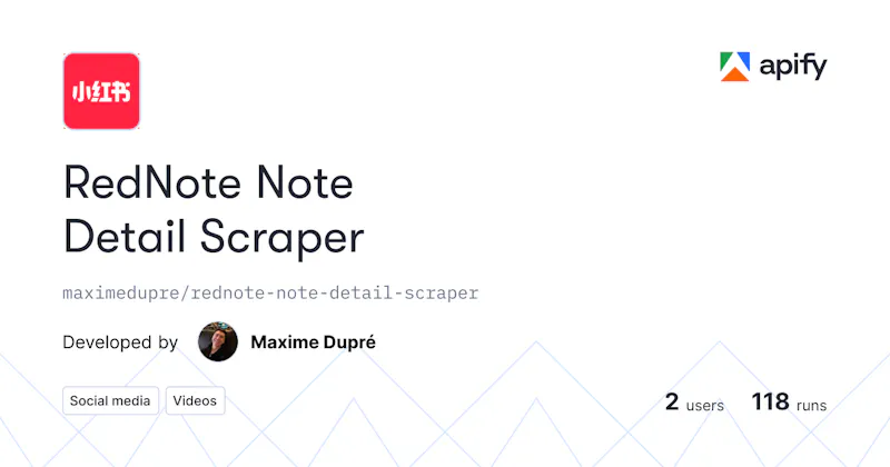 RedNote Note Detail Scraper screenshot 1