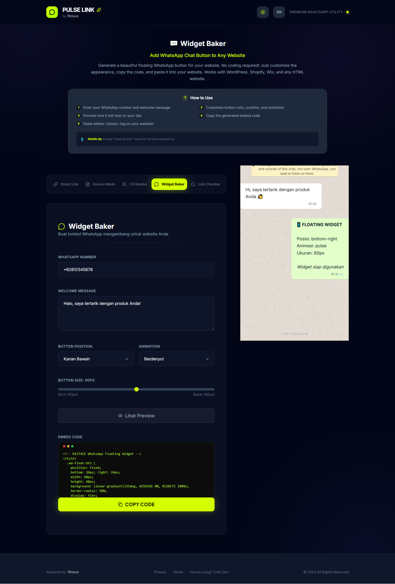 PULSE LINK - Screenshot 4 showing product features and functionality