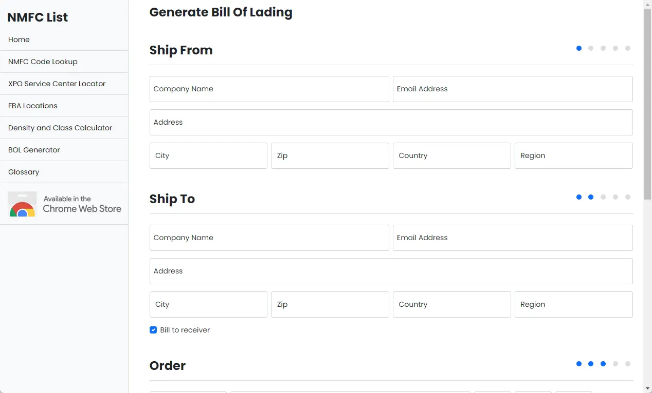 NMFC Code Lookup gallery image