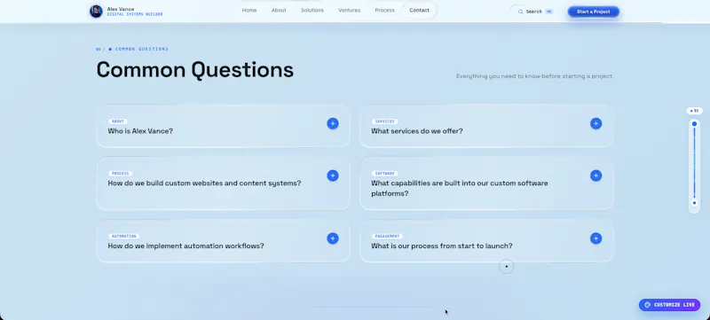 Liquid Glass Portfolio for Tech Founders screenshot 12