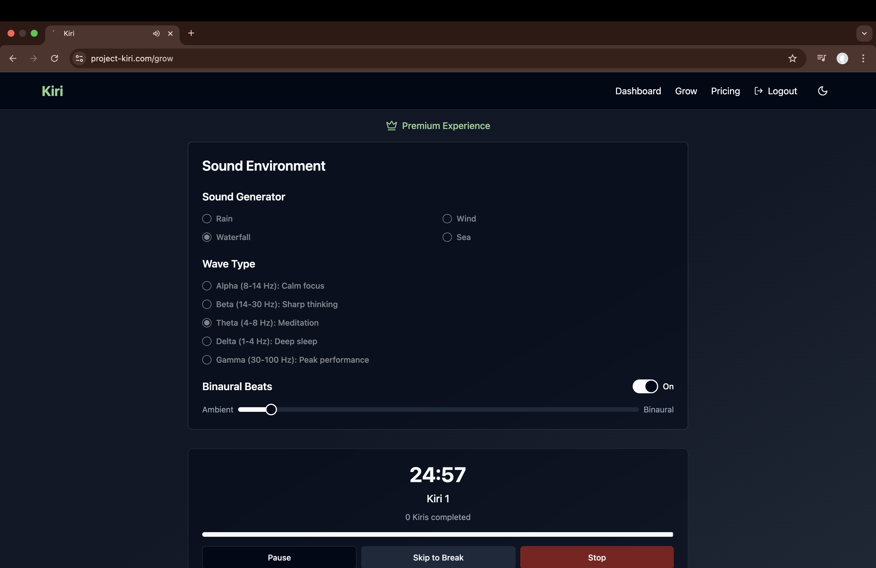 Kiri - Focus Timer - Screenshot 2 showing product features and functionality