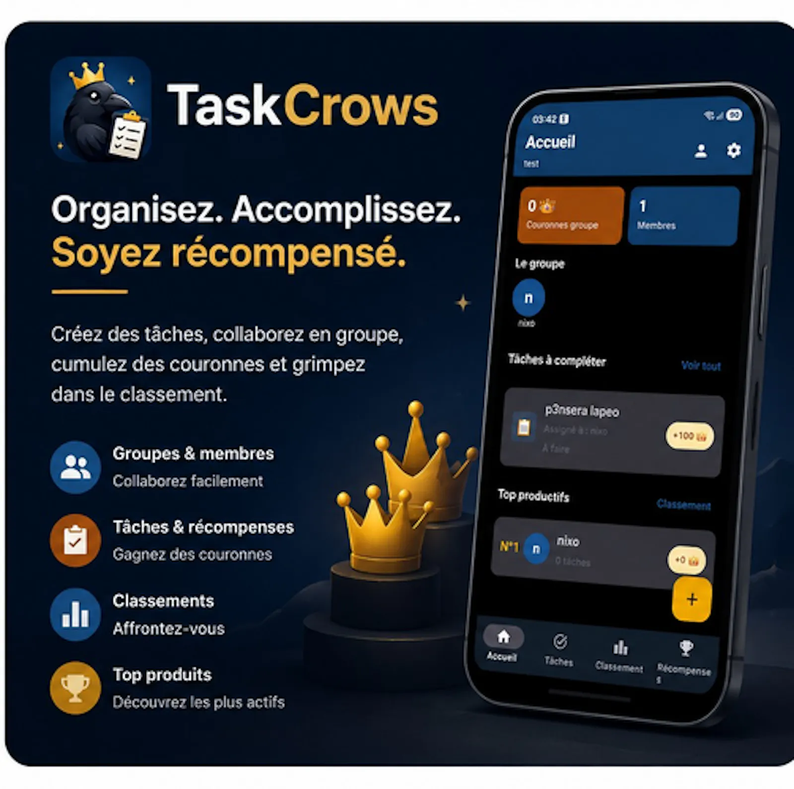 TaskCrowns -Tâches&Récompenses screenshot 1