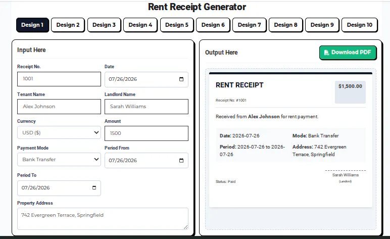 Rent Receipt Generator-Online gallery image