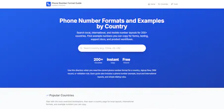 Phone Number Format Guide gallery image