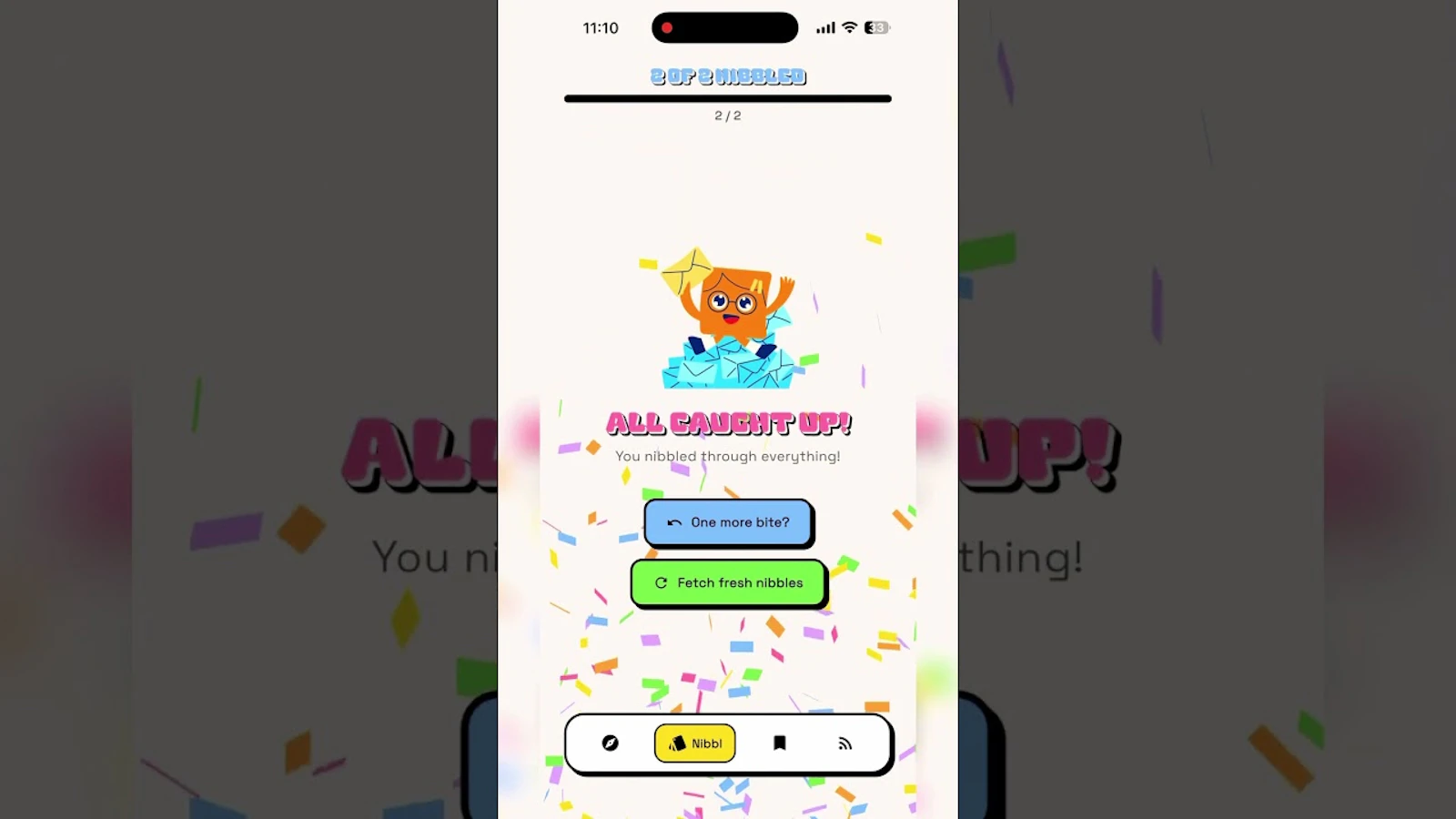 Nibbl – Newsletter & RSS Reader screenshot 1 (video preview)