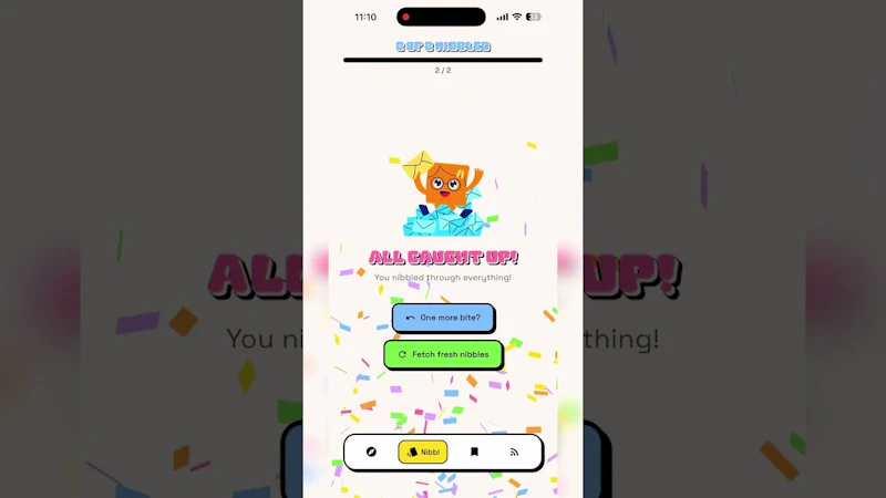 Nibbl – Newsletter & RSS Reader screenshot 1 (video preview)
