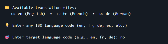 Mídia 4 de JackToolbox Translate - Ferramenta CLI interativa para gerenciar arquivos JSON multilíngues