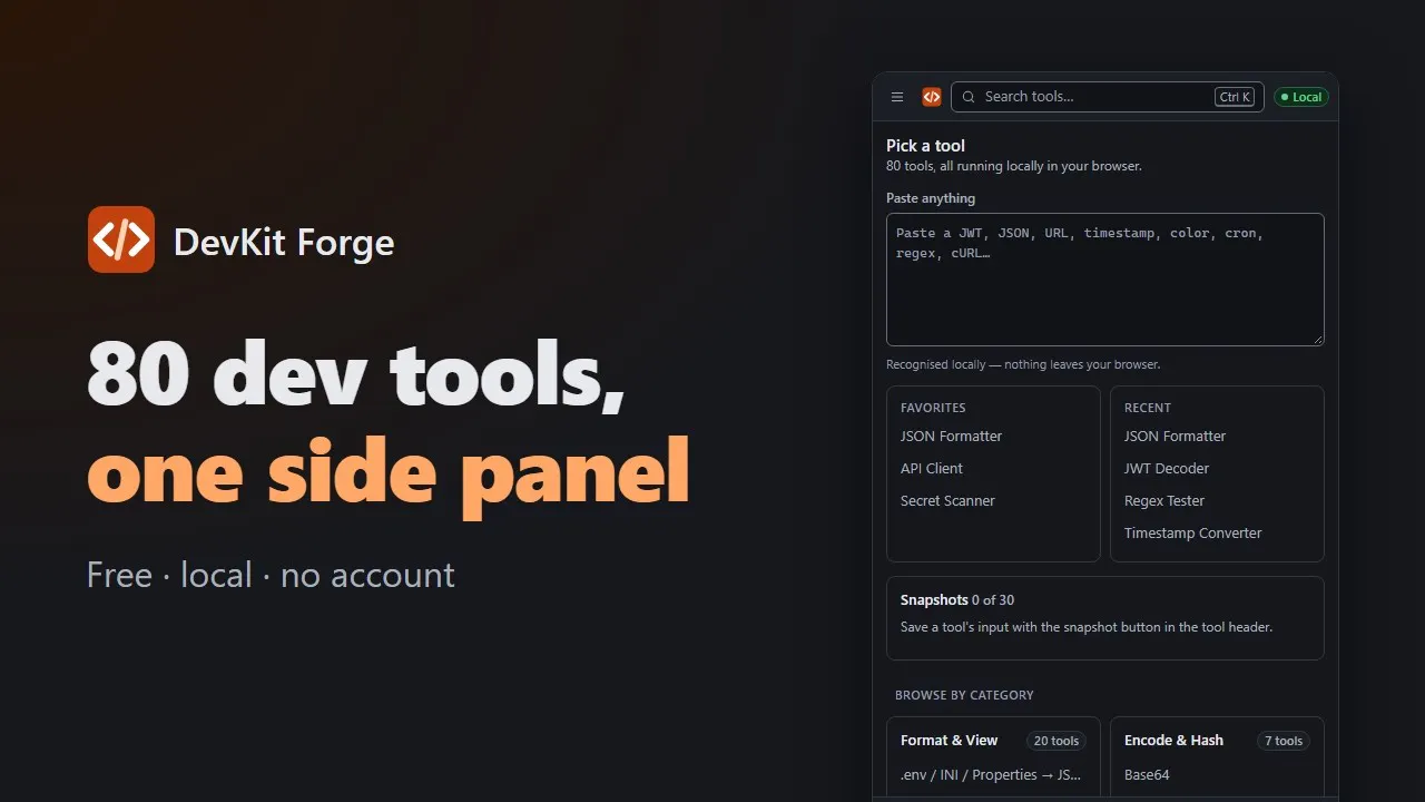 DevKit Forge — Developer Toolbox gallery image