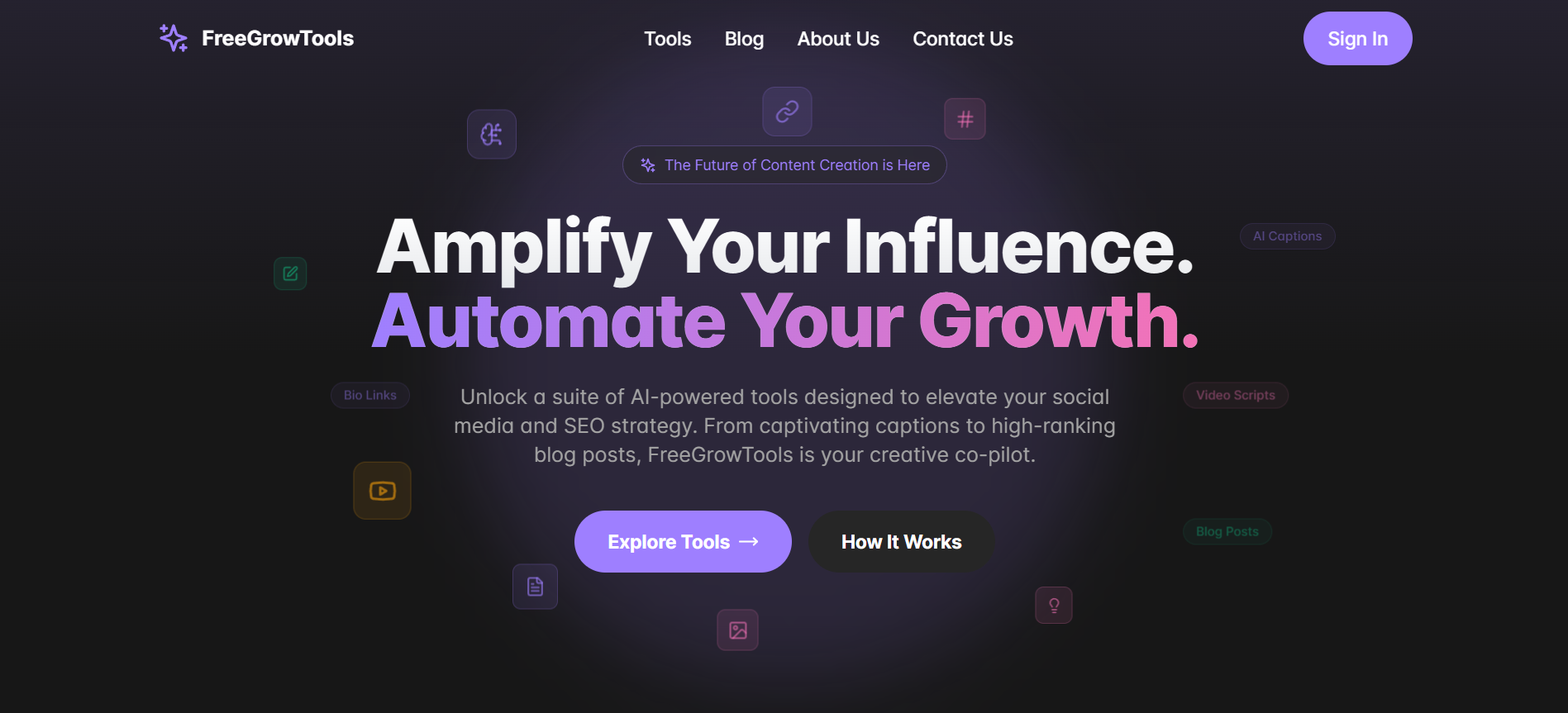 Mídia 1 de FreeGrowTools - Amplifique sua influência