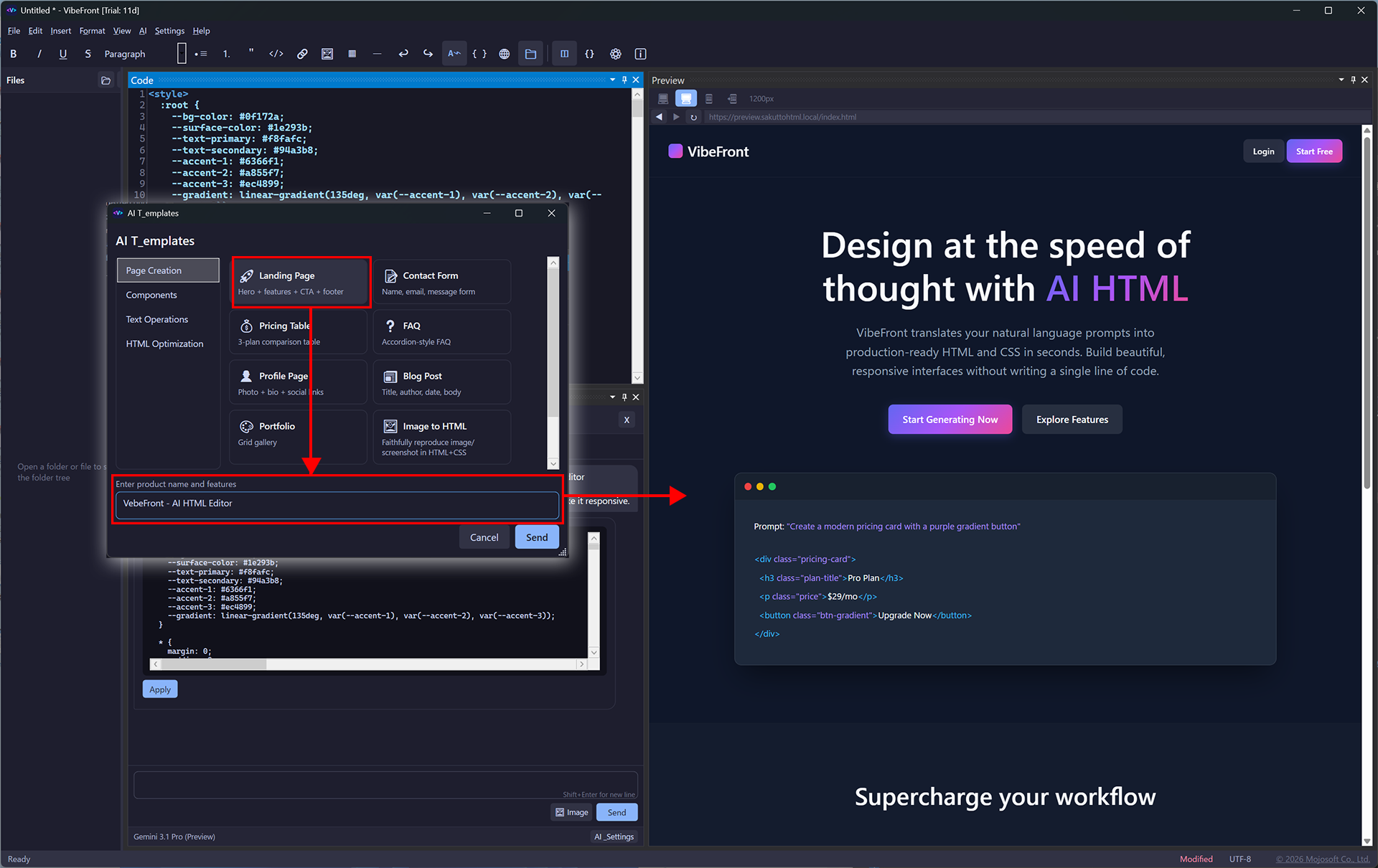 VibeFront - AI HTML Editor gallery image
