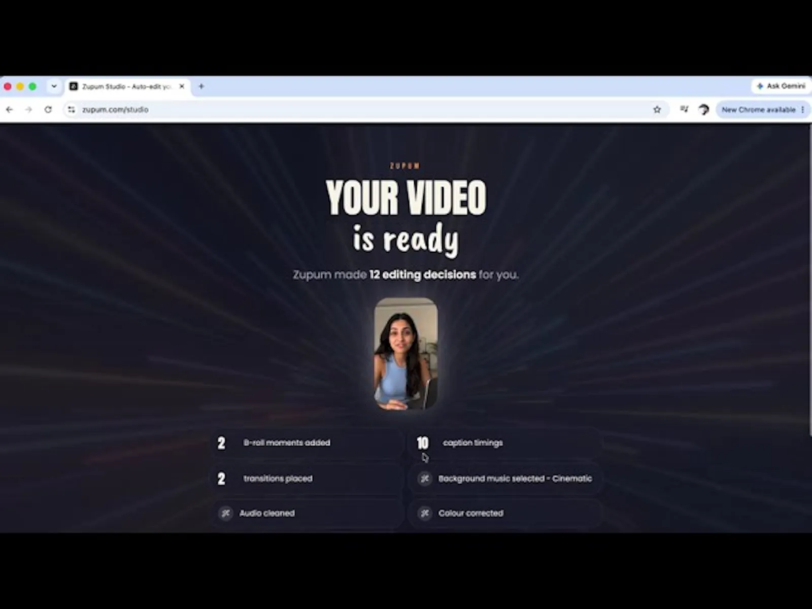 Zupum - AI Video Editor screenshot 2 (video preview)