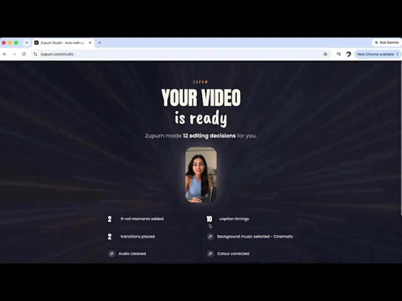 Zupum - AI Video Editor screenshot 2 (video preview)