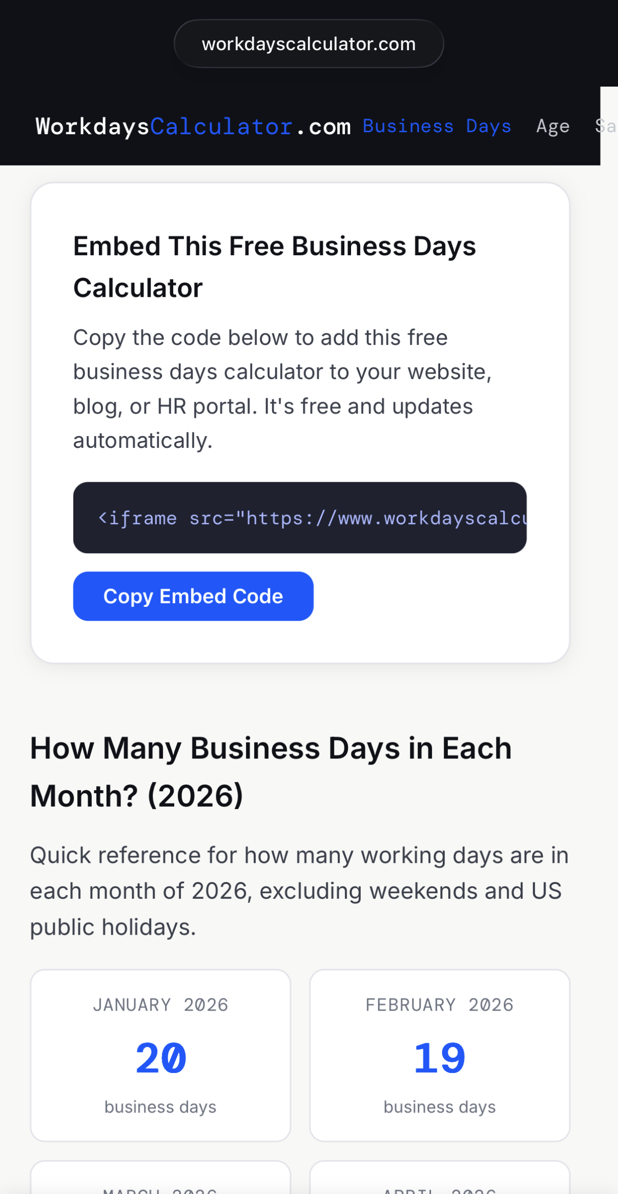 WorkdaysCalculator.com gallery image