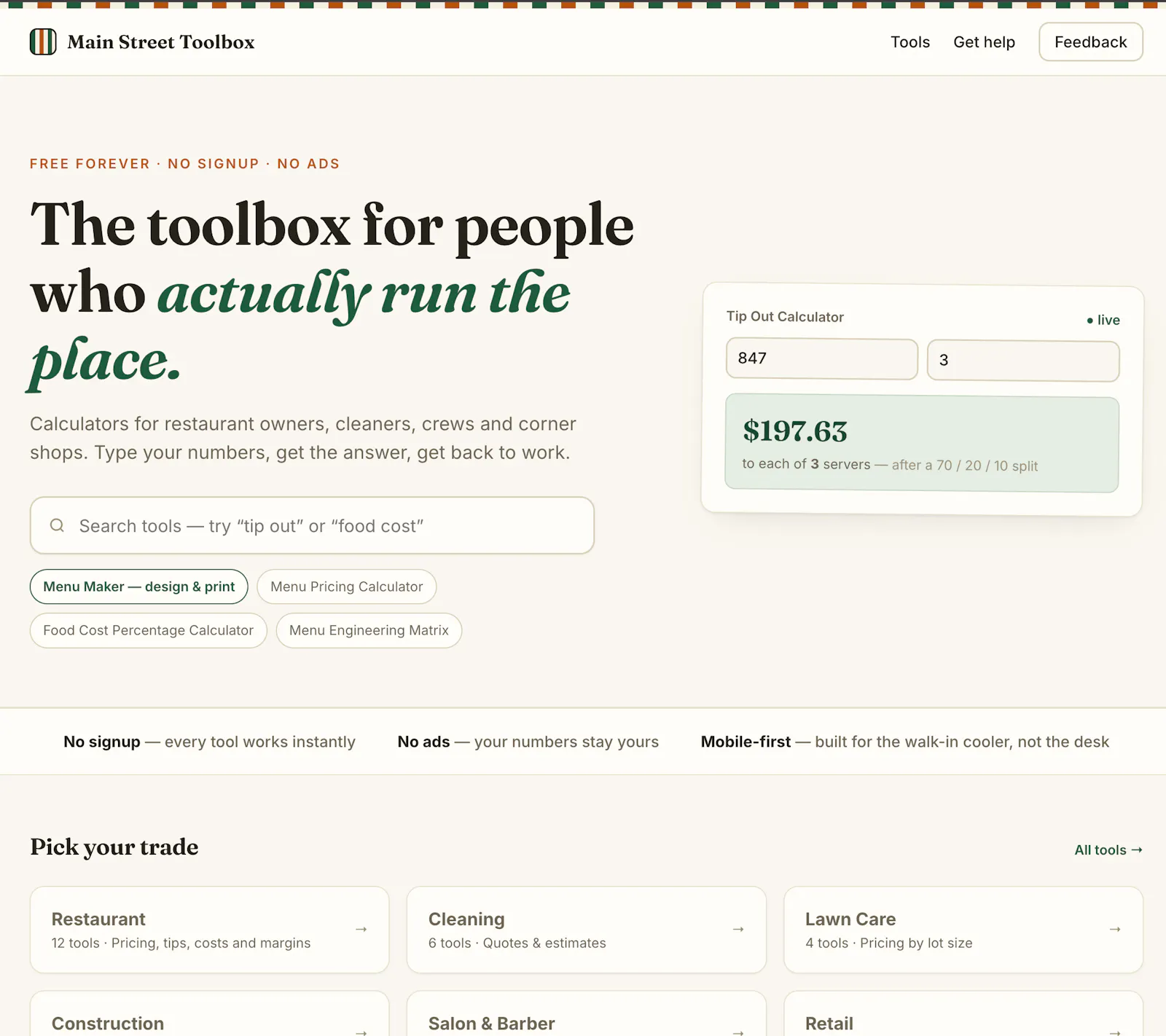 Main Street Toolbox screenshot 1