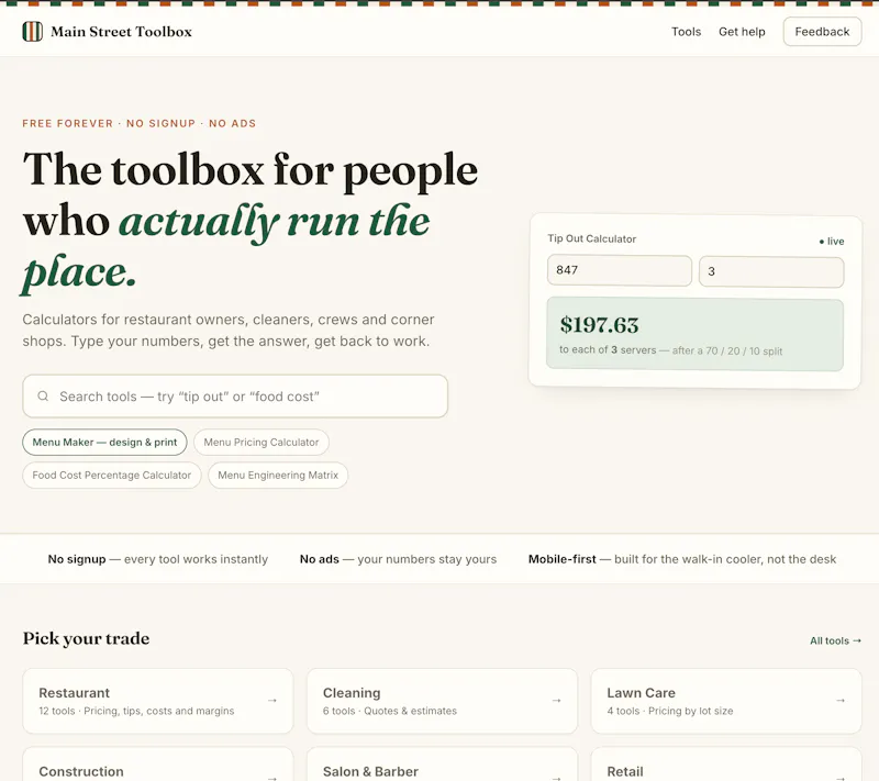 Main Street Toolbox screenshot 1