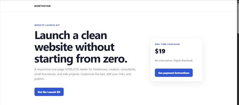 Northstar Website Launch Kit screenshot 1