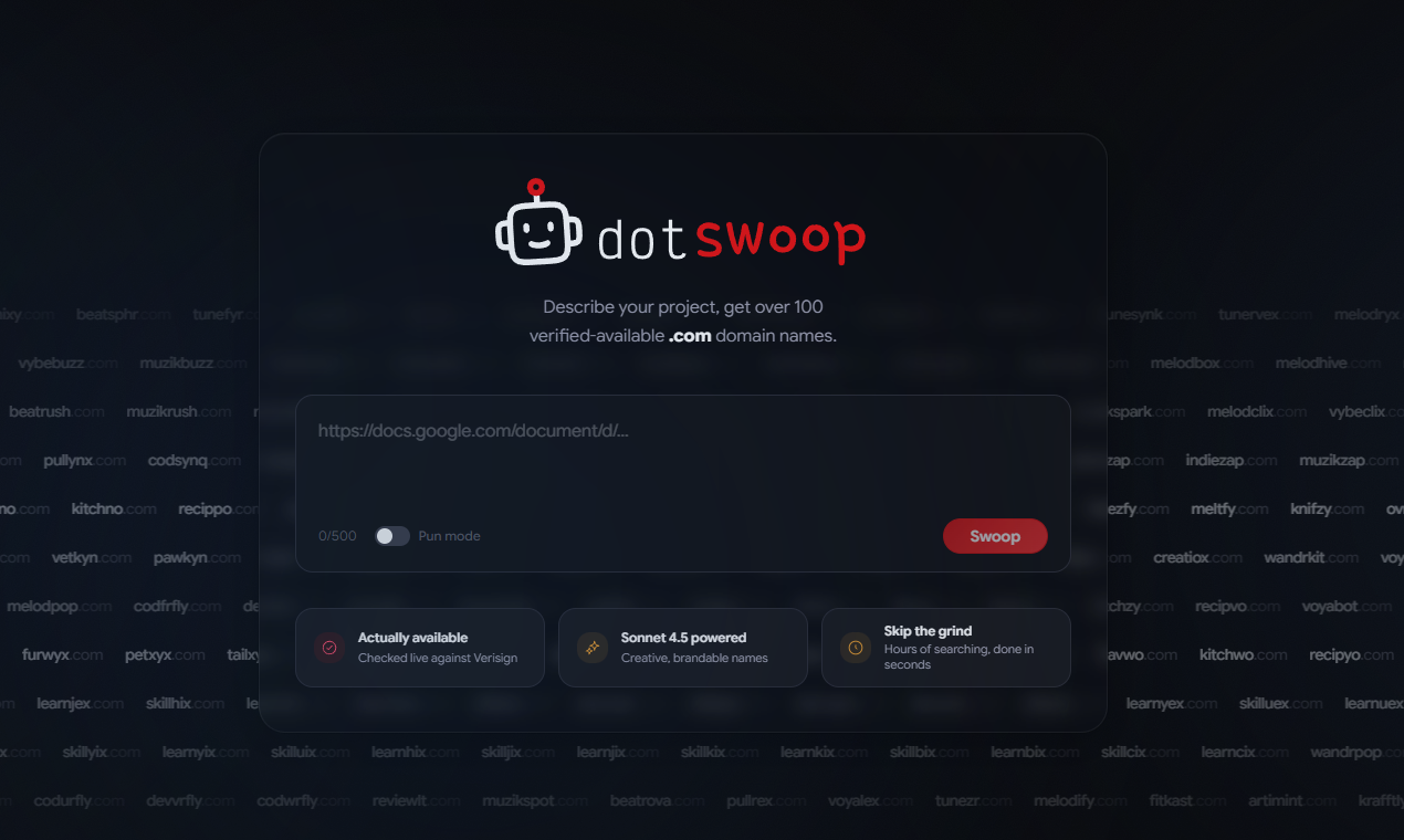 DotSwoop - Screenshot 2 showing product features and functionality