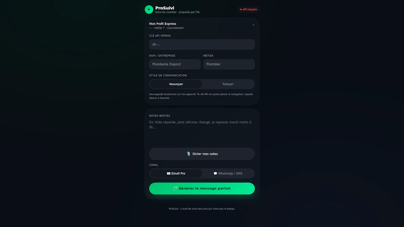 ProSuivi screenshot 1