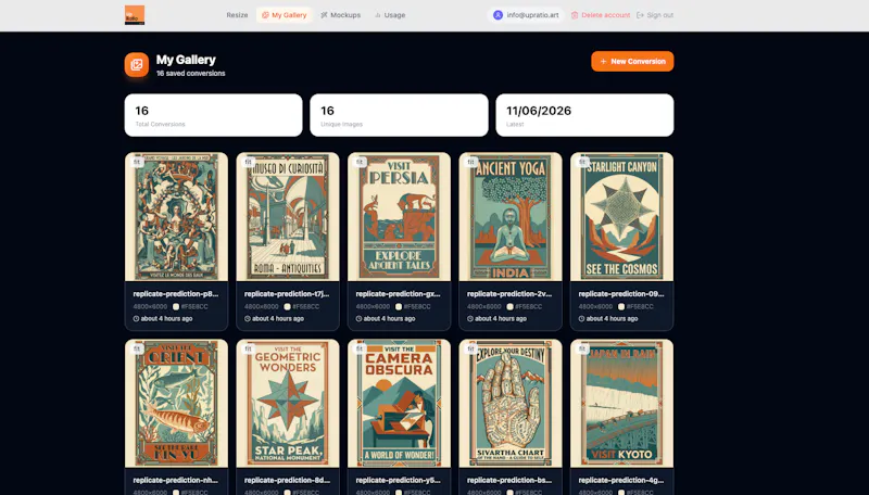 UpRatio.art screenshot 2