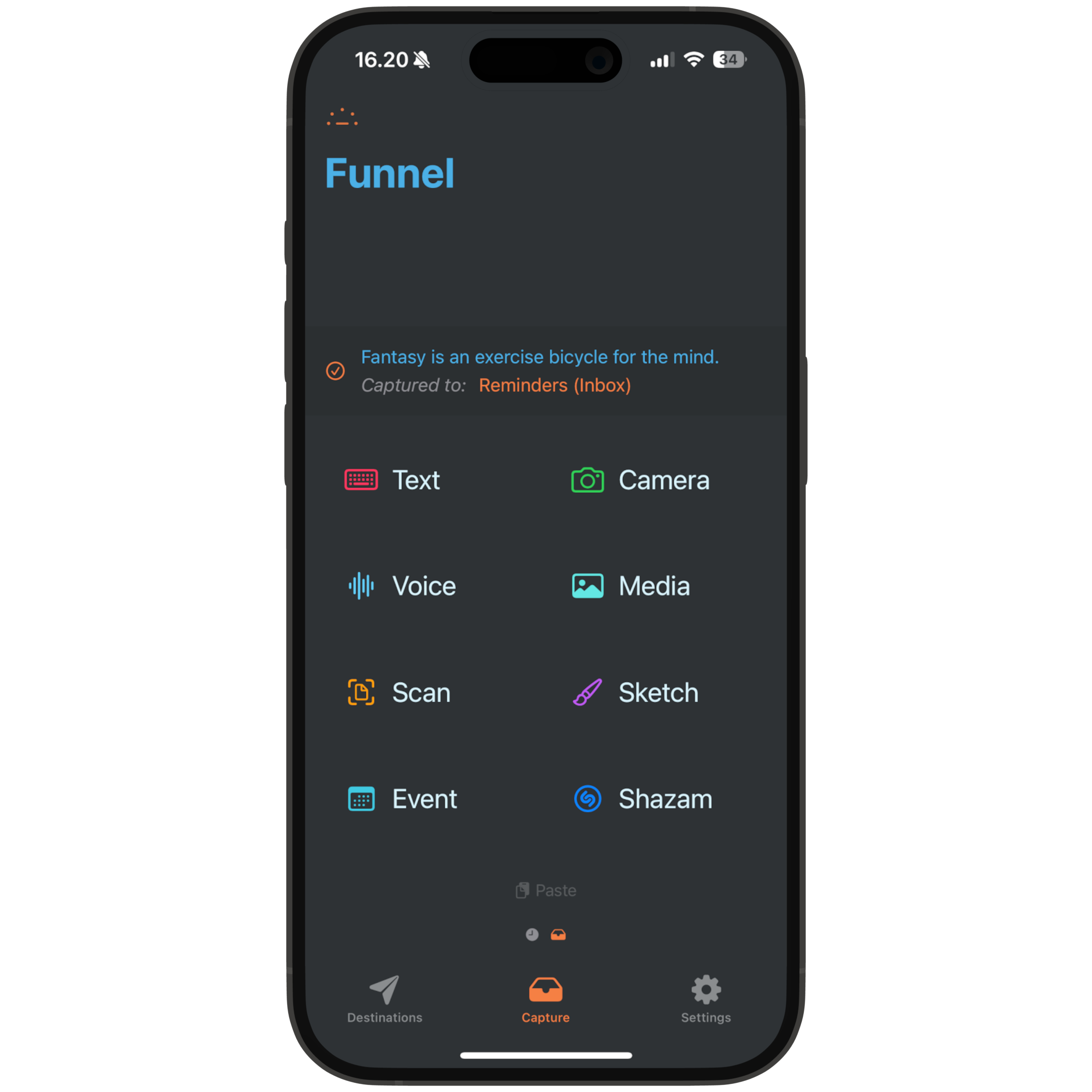 Funnel: Quick Capture - Pas ideeën vast aan uw favoriete apps en services media 2
