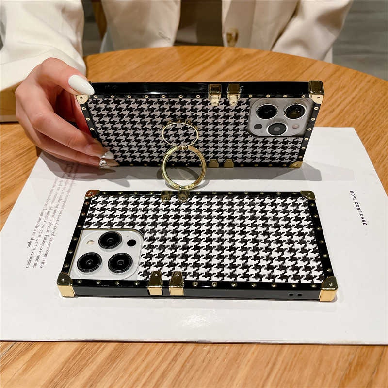 Houndstooth Pattern Square iPhone Case gallery image