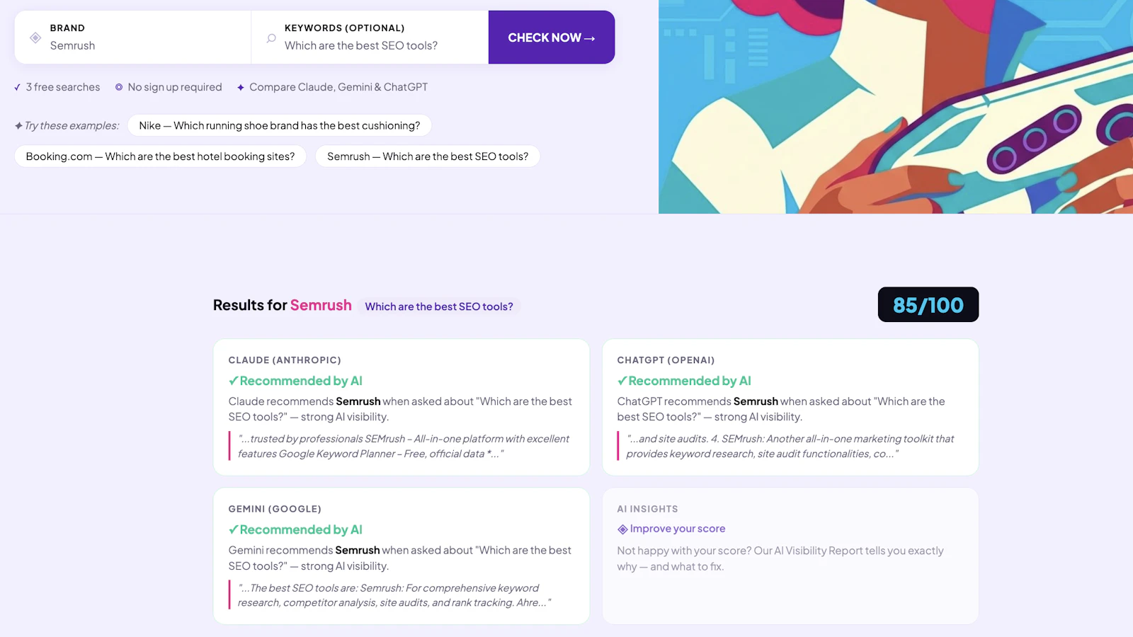 AEO GEO AI — Free AI Visibility Checker screenshot 1