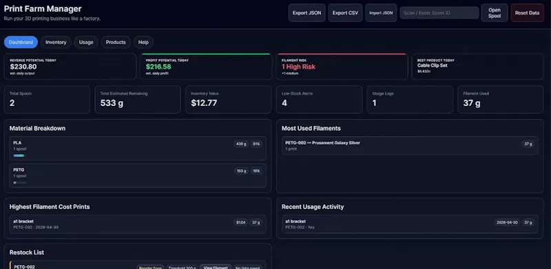 Print Farm Manager screenshot 1 (video preview)