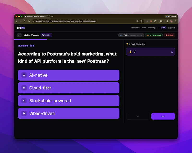 Bitwit — Developer Meetup Trivia screenshot 2