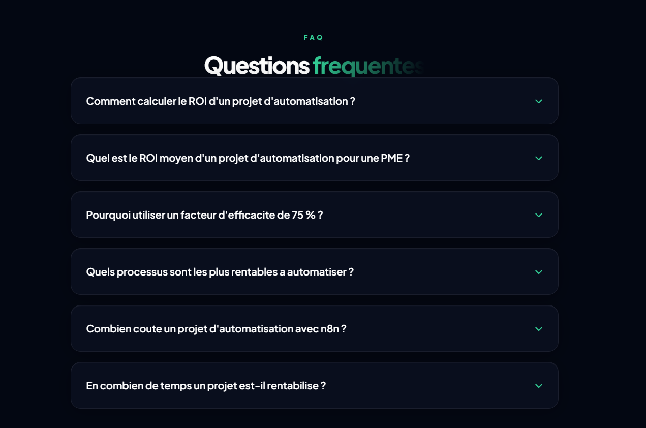 Calculateur ROI Automatisation - Screenshot 4 showing product features and functionality