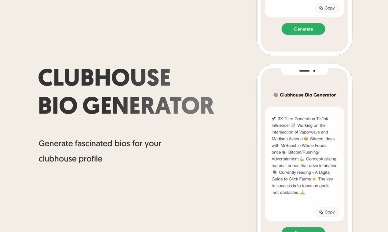 Clubhouse Bio Generator media 1