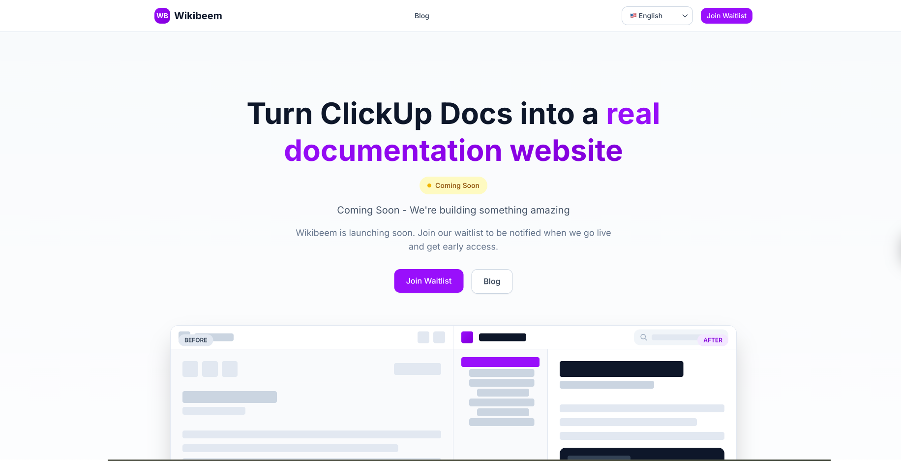 Wikibeem - Main product screenshot demonstrating key features and user interface