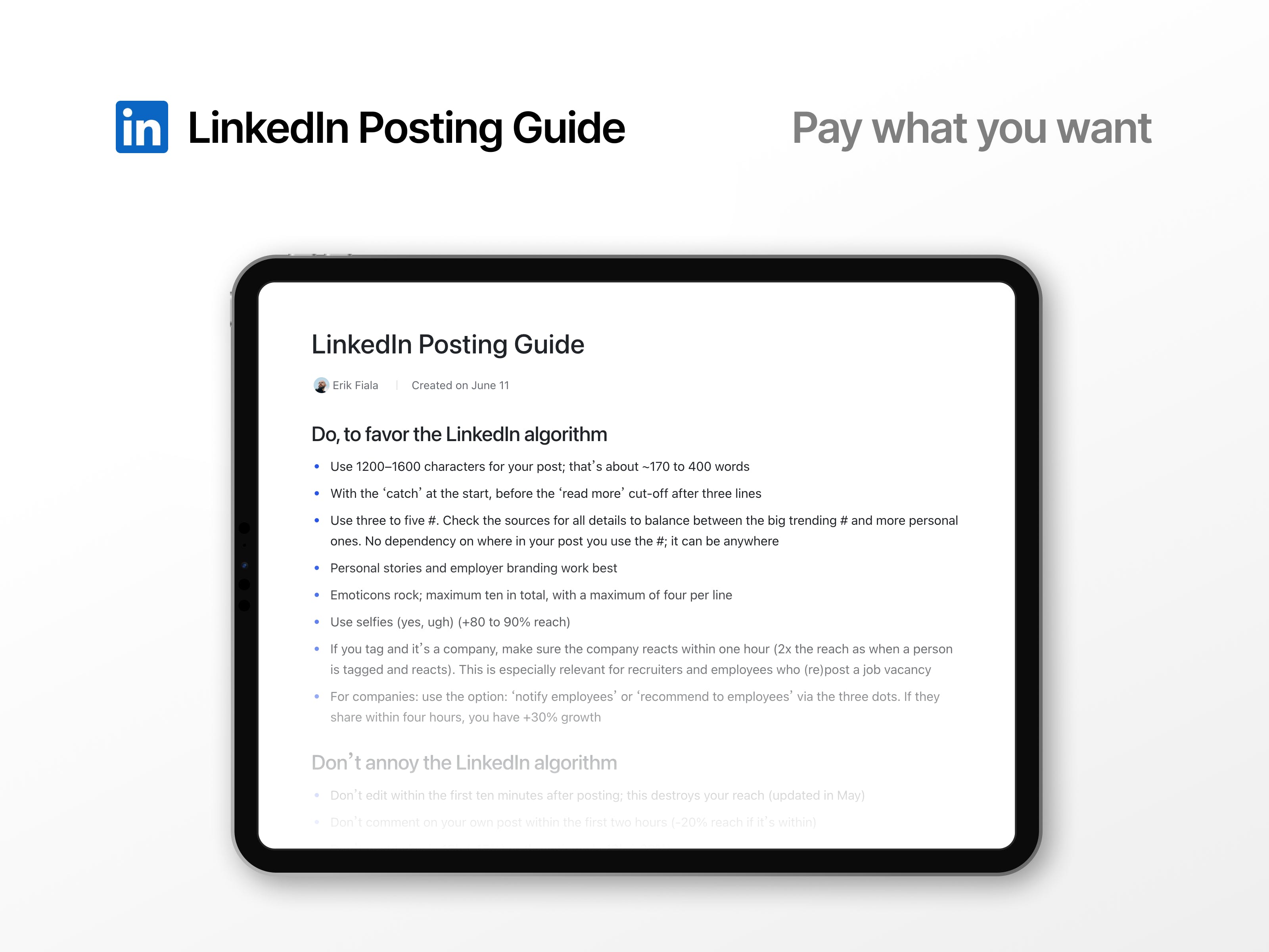 Algorithmic Posting Guide for LinkedIn media 1