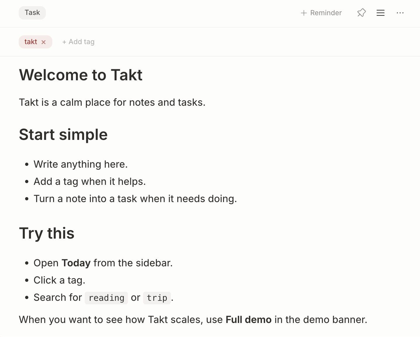 Takt — Private notes and tasks gallery image
