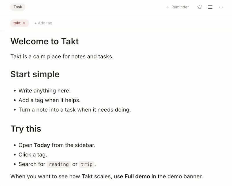 Takt — Private notes and tasks screenshot 2