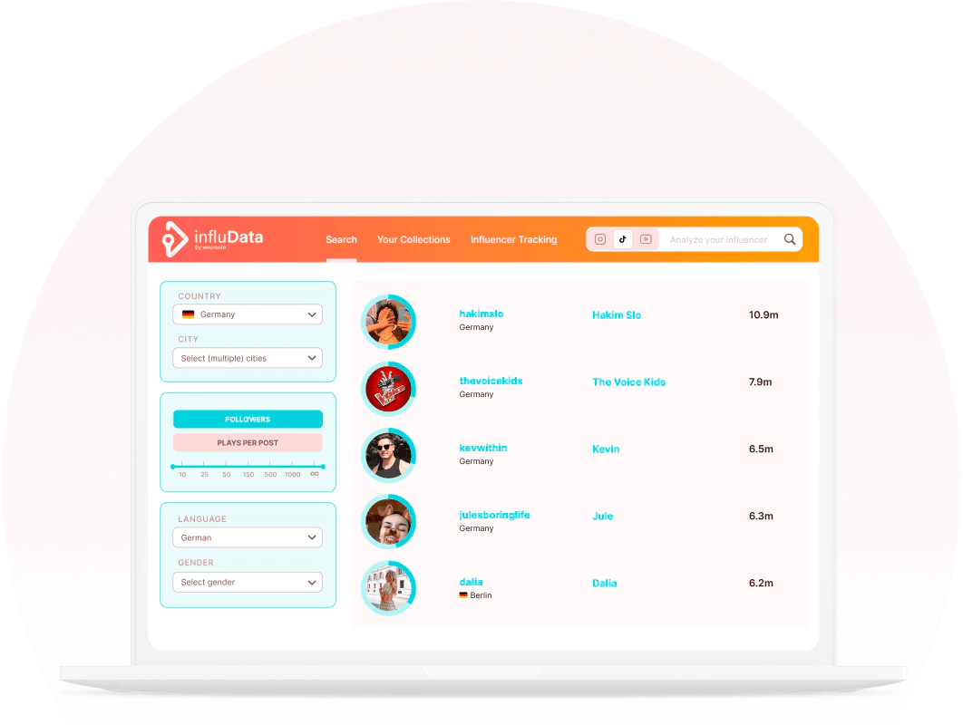 TikTok Influencer Plattform | influData