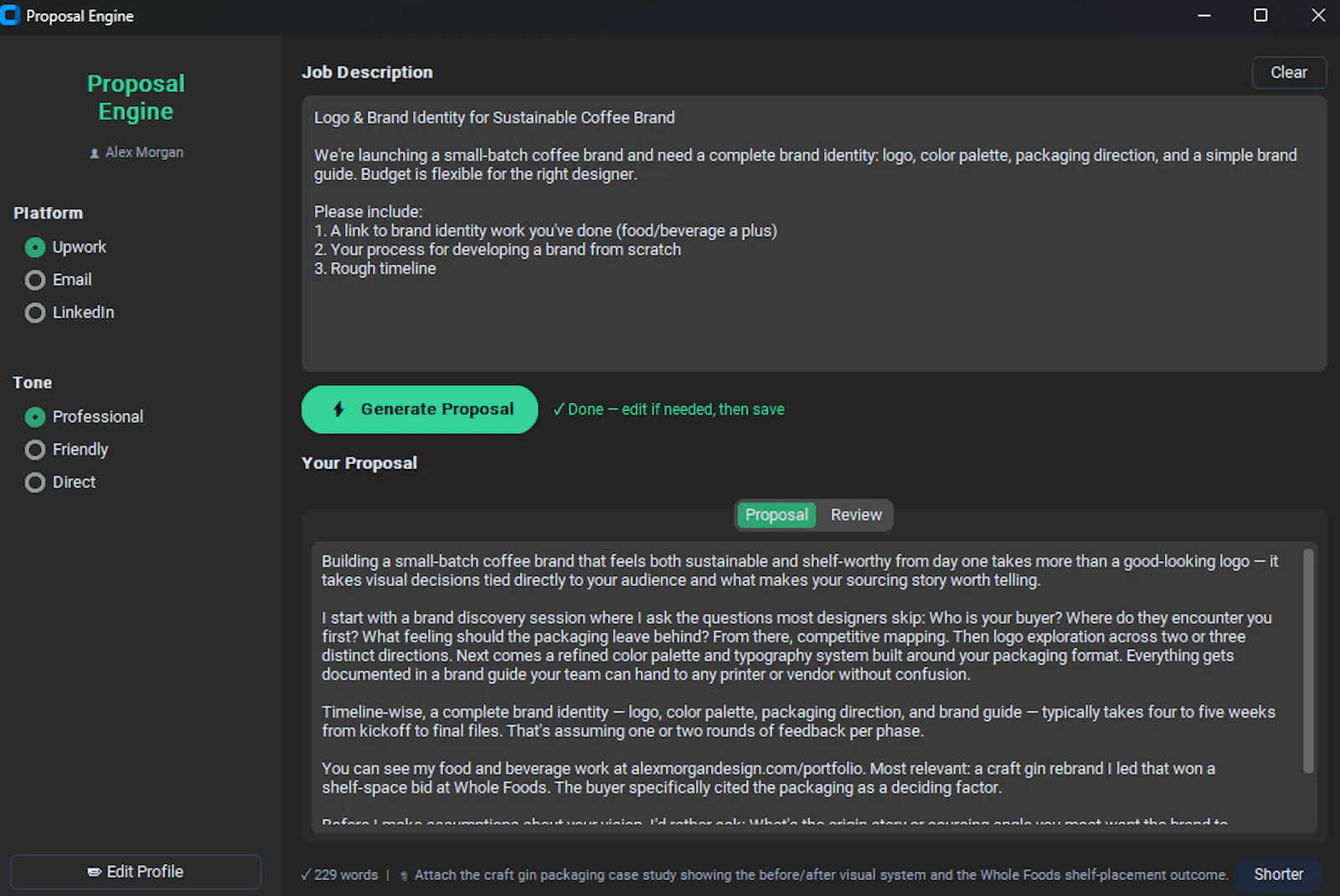 Proposal Engine screenshot 3