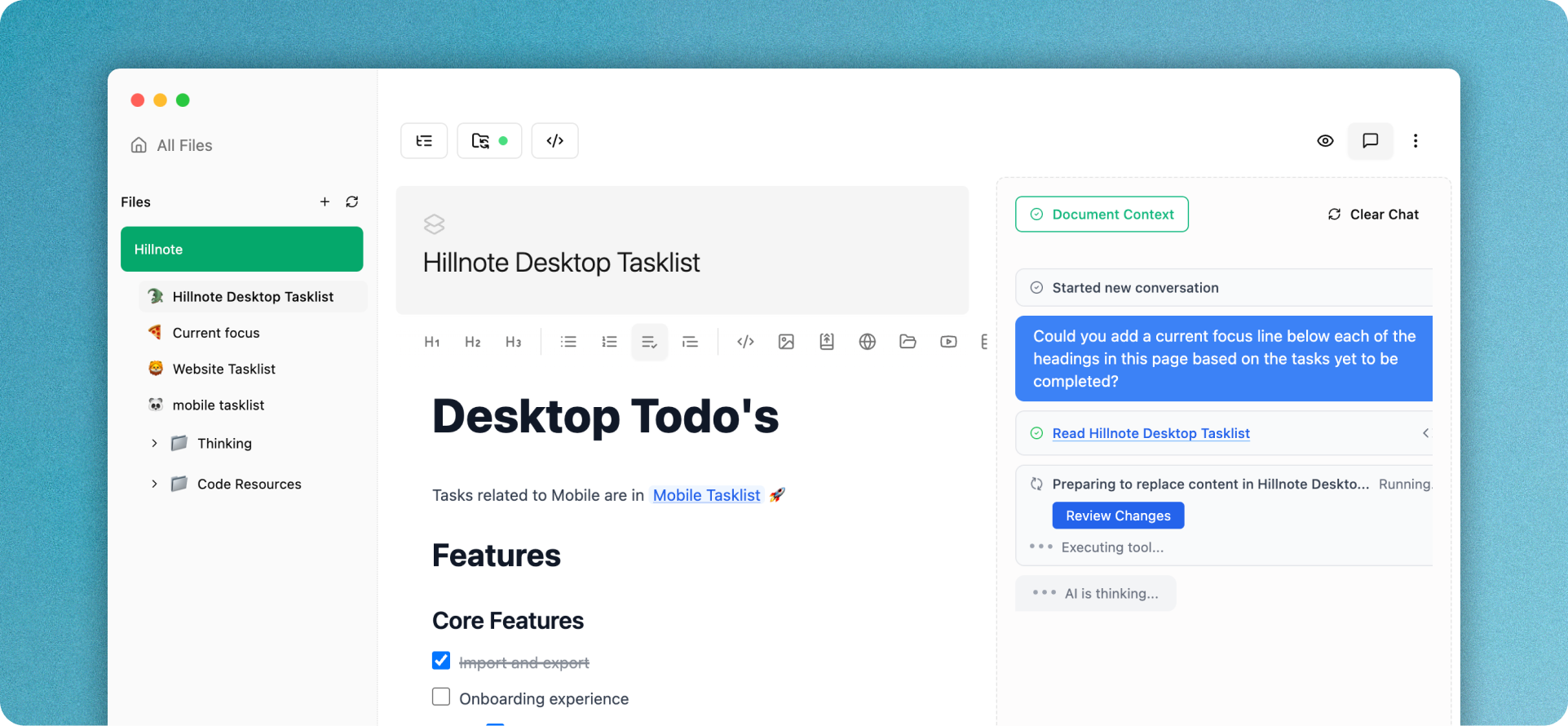 Hillnote - Screenshot 3 showing product features and functionality