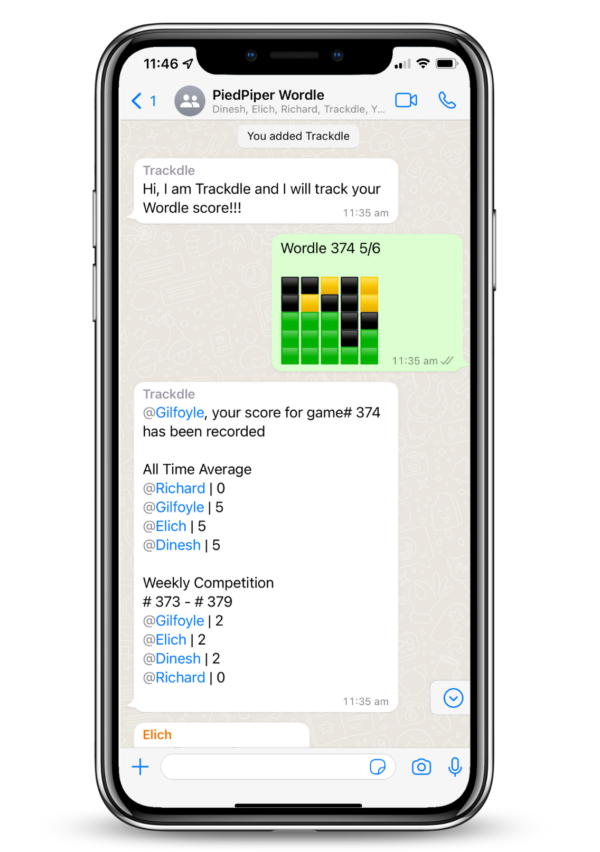 Trackdle - Verfolgen Sie Ihre Wurmwerte mit Freunden über WhatsApp Medien 1