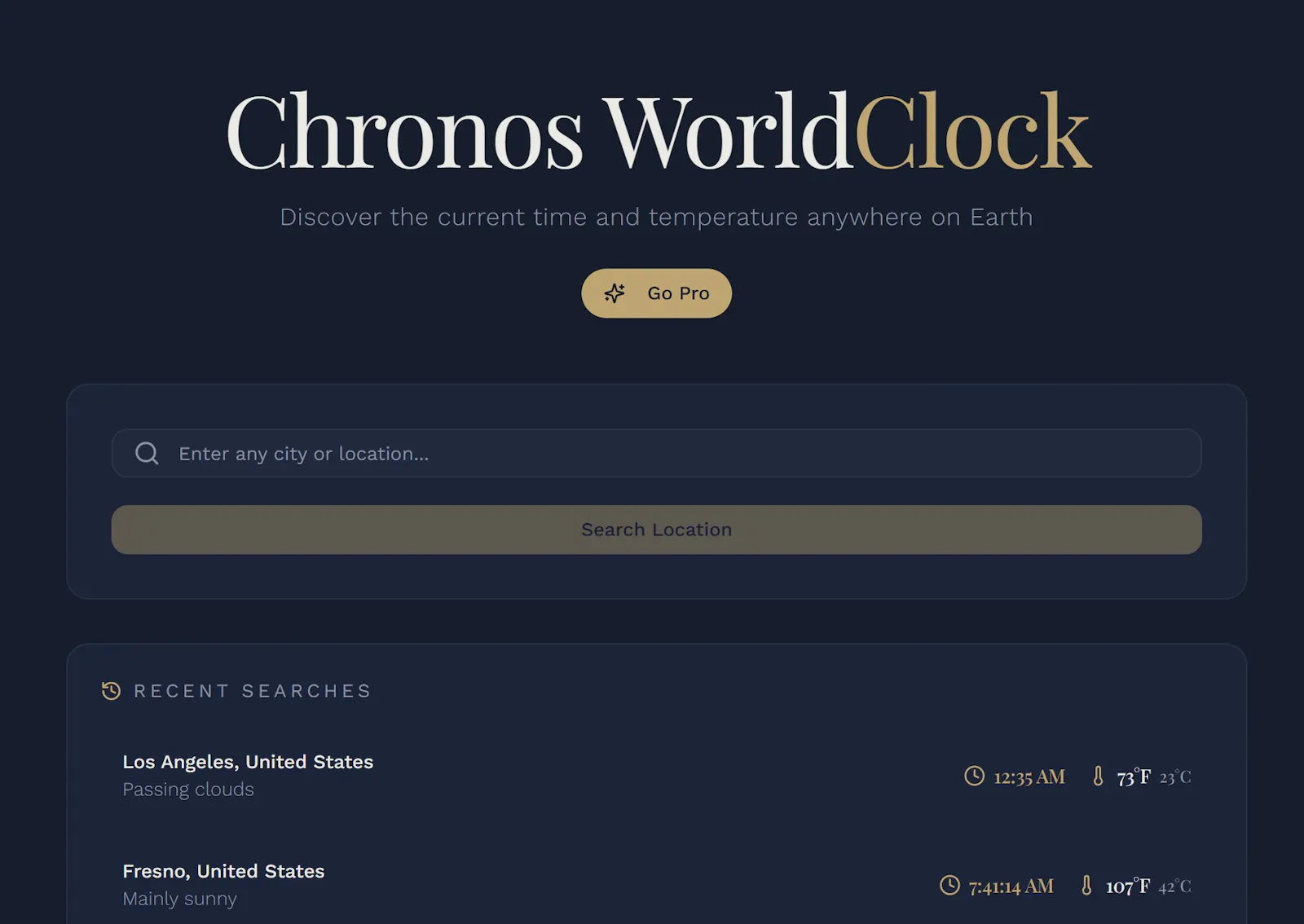 Chronos World Clock screenshot 1