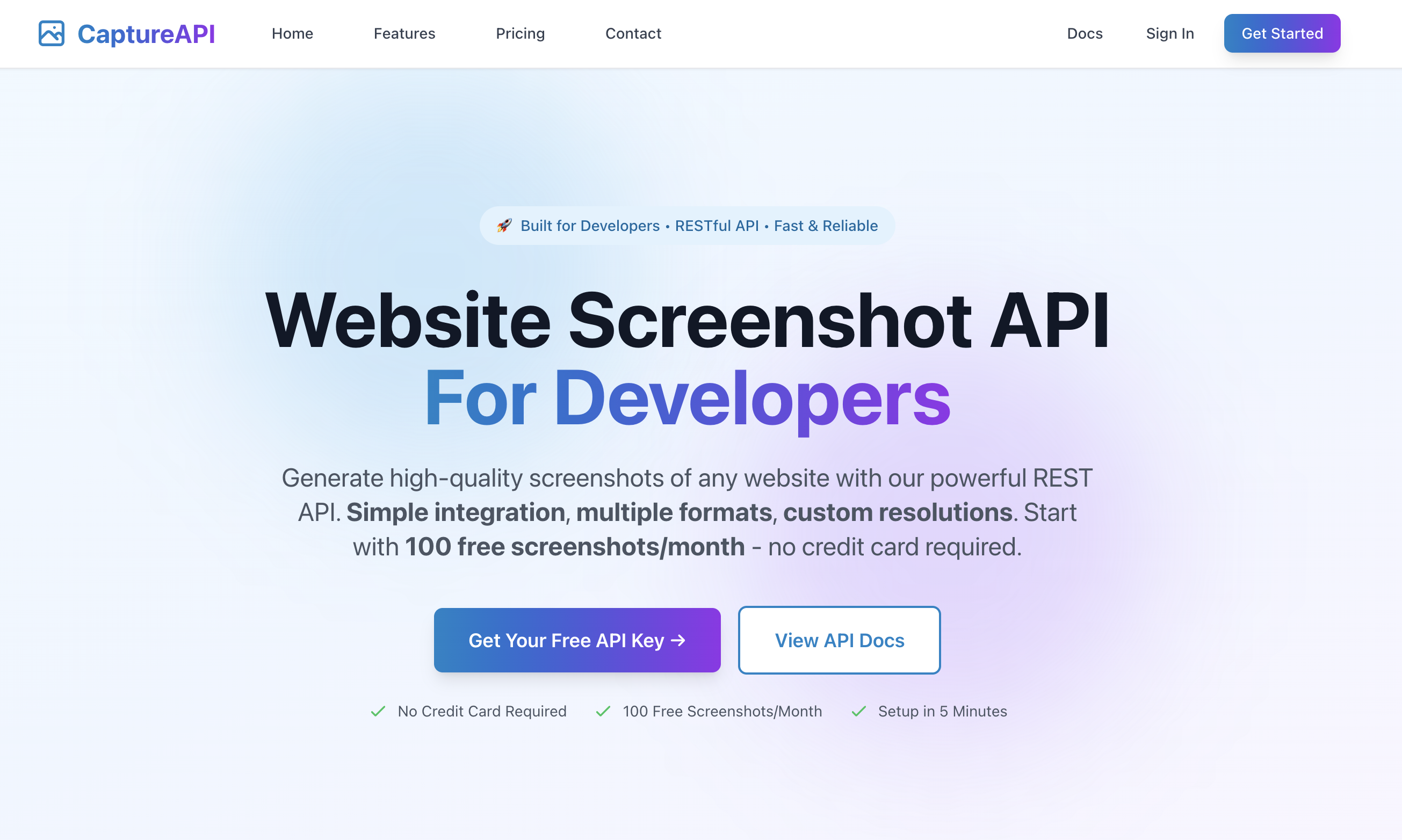 CaptureAPI - Main product screenshot demonstrating key features and user interface