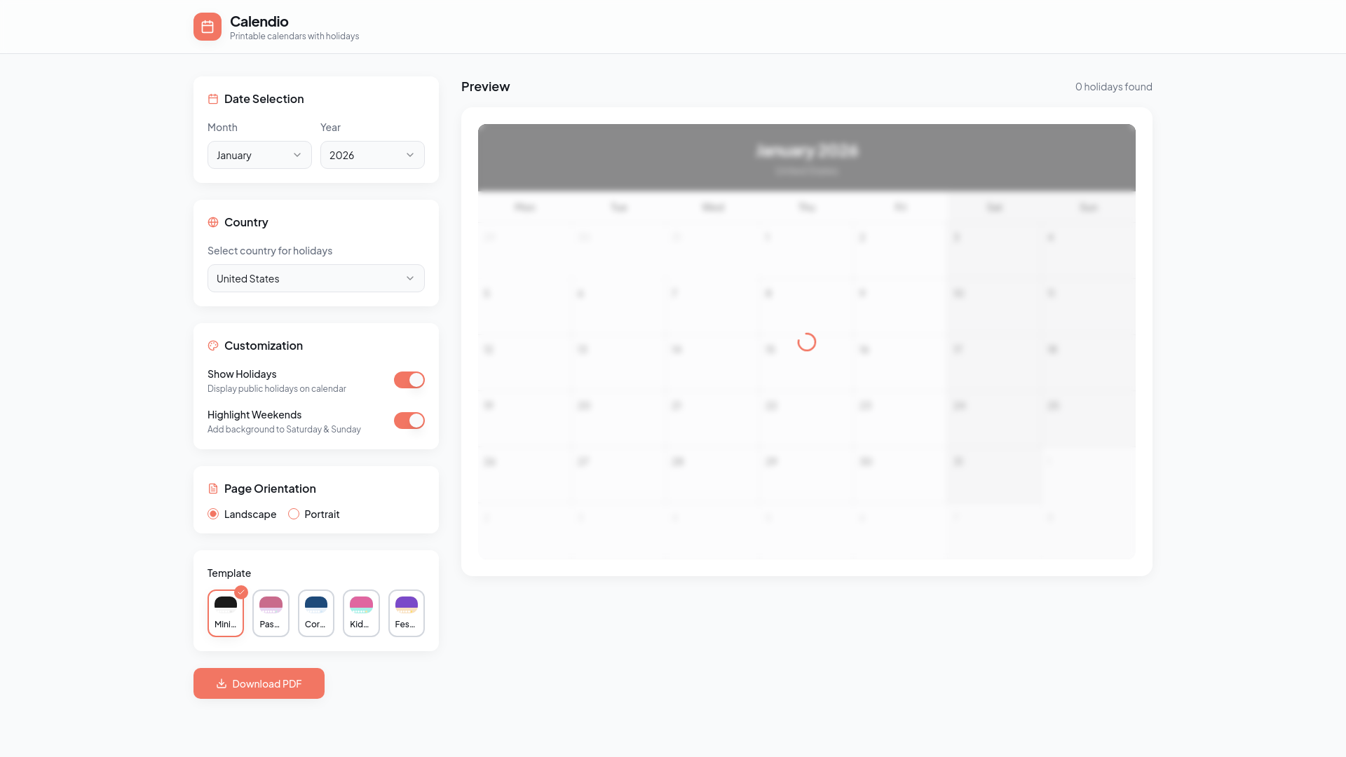 Calendio - Main product screenshot demonstrating key features and user interface