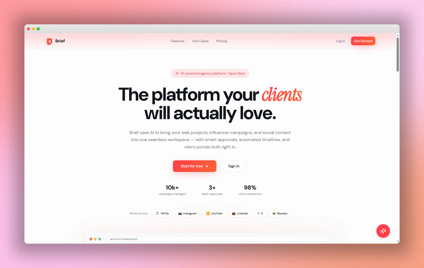 Brief - CRM for agencies 專案橫幅