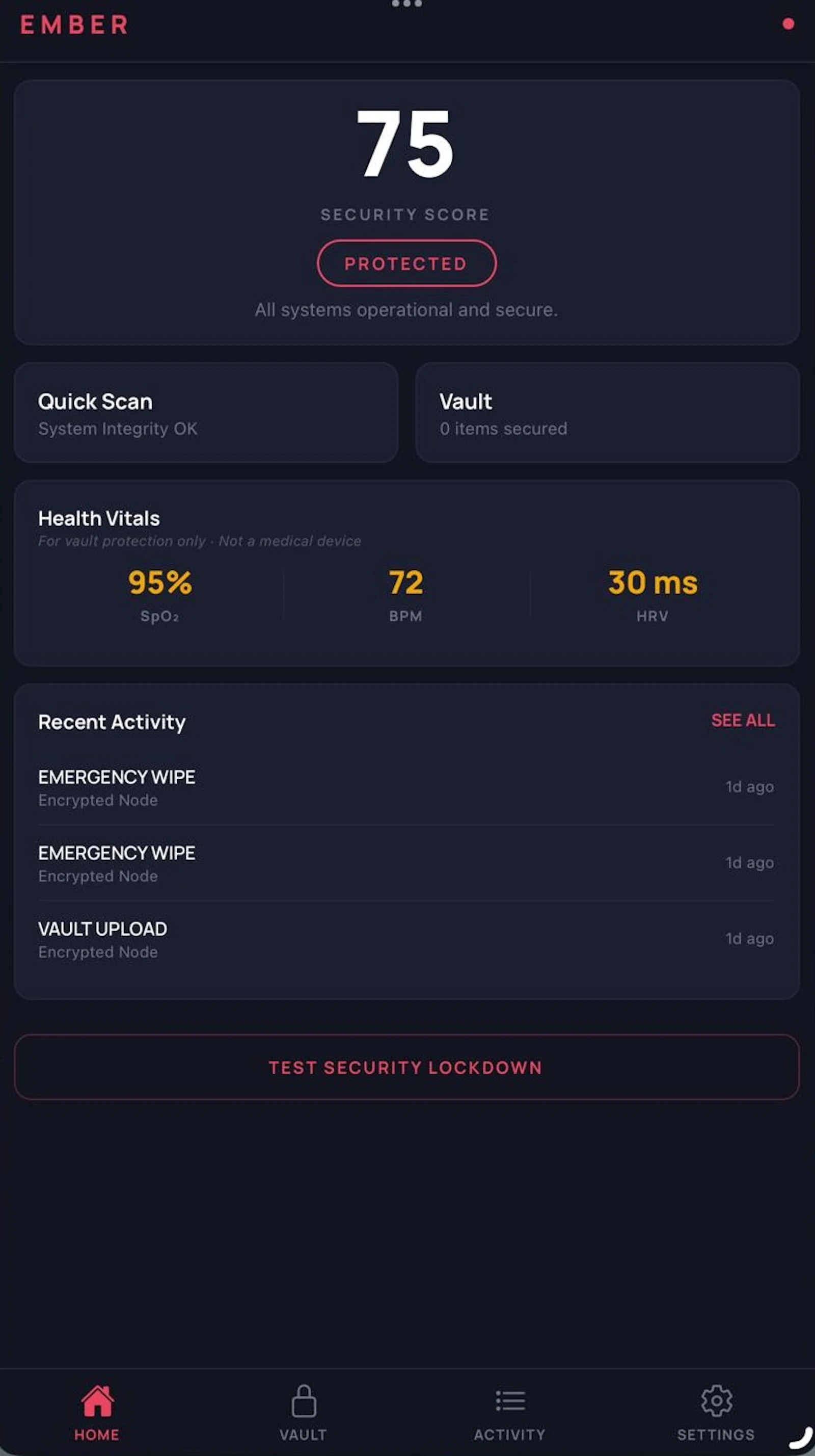 Ember — Emergency Privacy Protection screenshot 1