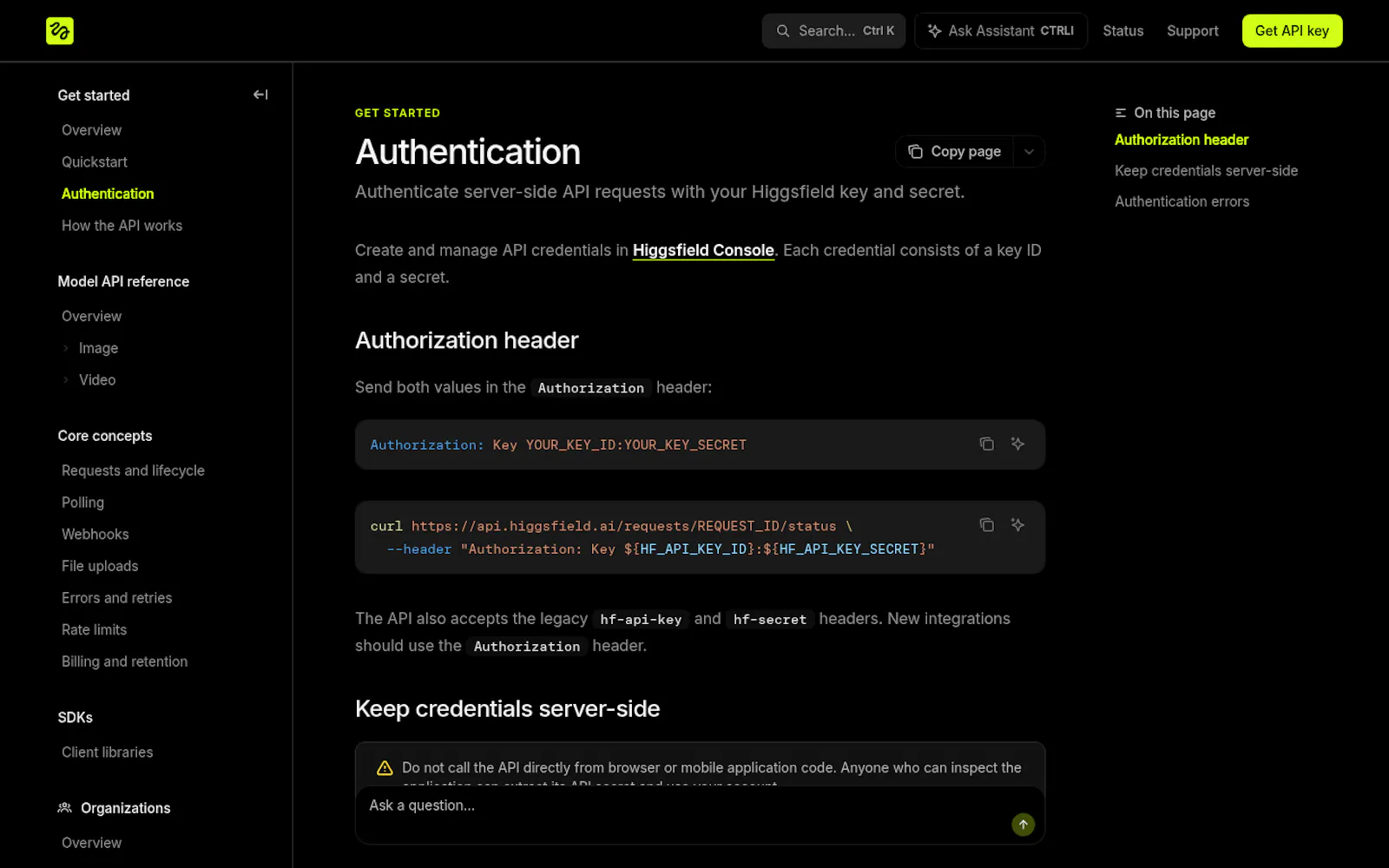 Higgsfield API screenshot 6