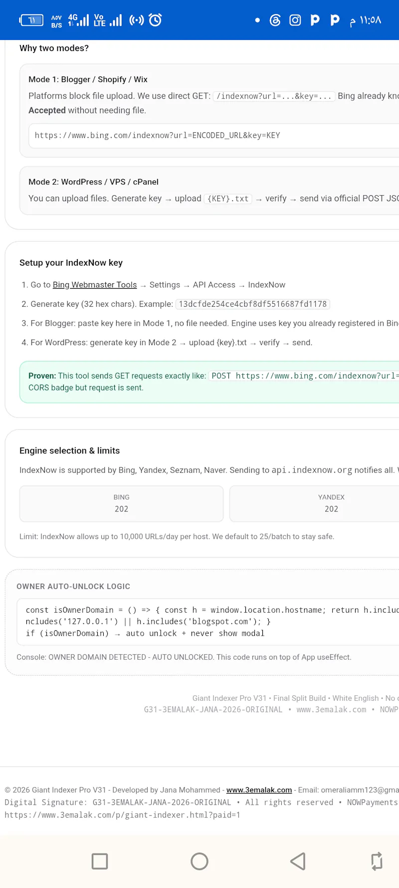 3Emalak Indexer Blogger & WP Forever  screenshot 4