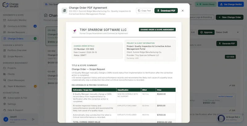 ChangeVerdict screenshot 4