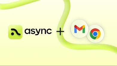 логотип, представляющий революцию коммуникации Async для Gmail и Chrome.