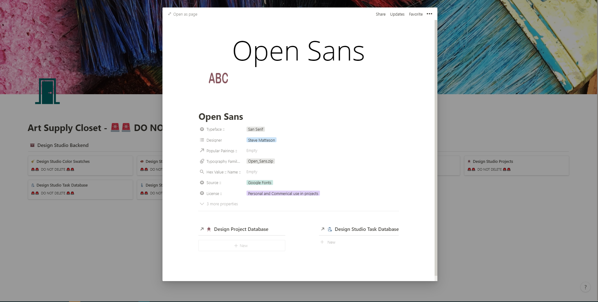 My Design Studio in Notion gallery image